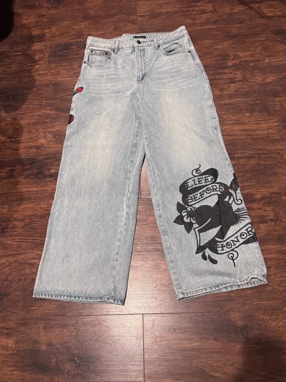 Ed Hardy Honor Dagger Baggy Jean wide leg
